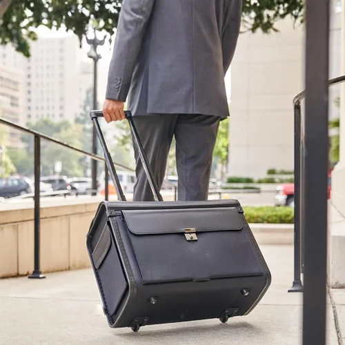 Vista 8 de Maletín con ruedas Alpine Swiss para ordenador portátil de 17 pulgadas, portafolio para abogado de tamaño legal, Negro talla única