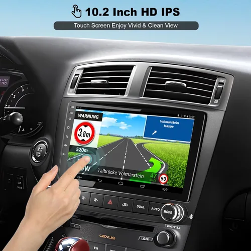 Vista 8 de Radio estéreo de coche para Lexus IS250 IS350 2006 2007 2008 2009 2010 2011 2012,10 pulgadas QLED pantalla táctil con CarPlay inalámbrico y Android