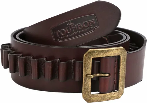 Vista 5 de Tourbon Calibre .357 .38 .44 .45 Rifle Cartucho Cinturón Cuero 25 Ranuras Redondas Pistola Bandolier Longitud Hasta 48 pulgadas