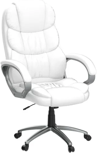 Vista 5 de Silla de oficina, diseño ergonómico moderno, respaldo alto, piel sintética, 250 libras resistente, silla de escritorio giratoria con soporte lumbar