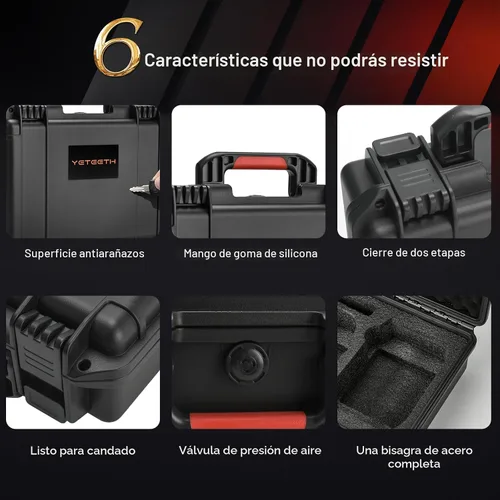 Vista 6 de Estuche para Dron DJI Mini 4K: Estuches de Viaje Rígidos Impermeables con Espuma Personalizada para DJI Mini 2/2 SE Fly Combo, Caja de Transporte