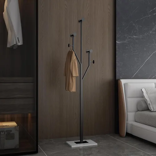 Vista 10 de JIAYUEJU Perchero independiente con forma de árbol de metal con base de mármol resistente, perchero de esquina para dormitorio, entrada, pasillo