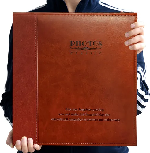 Vista 10 de Zoview Álbum de fotos magnético autoadhesivo, álbum familiar, cubierta de cuero, álbumes DIY hechos a mano con capacidad para fotos de 3 x 5, 4 x 6