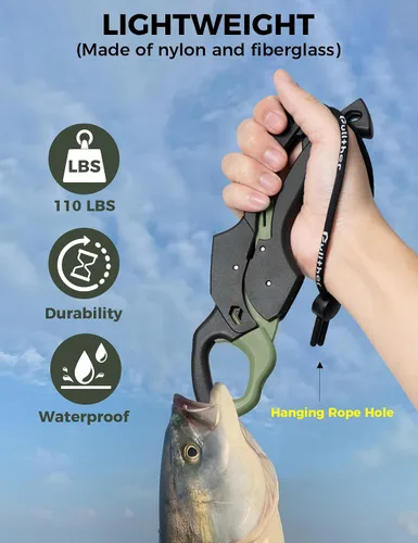Vista 4 de Fish Gripper 9.2 pulgadas, cortador de línea multifunción, alicates de pesca, kit de herramientas de pesca de agua salada, equipo de pesca
