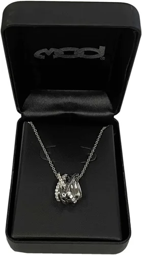 Vista 2 de Harley-Davidson Collar de cristal trenzado Bling H-D para mujer - Plata de ley, plateado