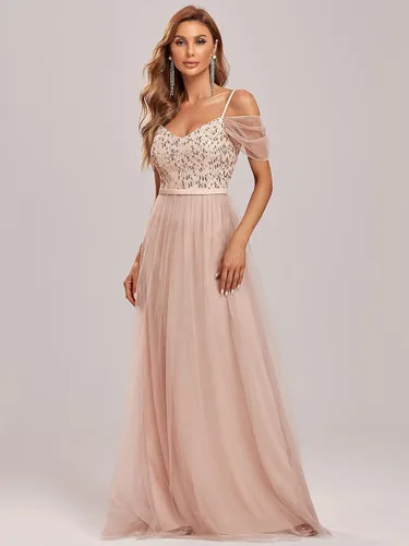 Vista 3 de Ever-Pretty Vestido largo de dama de honor acampanado con hombros descubiertos para mujer 0766
