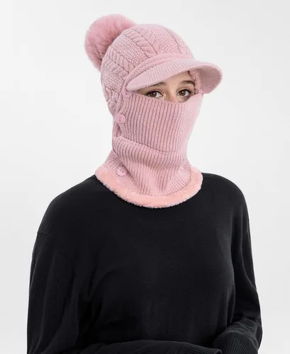 Vista 53 de HUAMULAN Gorro de invierno de una pieza para mujer, pasamontañas de forro polar, pasamontañas, máscara facial, bufanda, orejeras, esquí, nieve