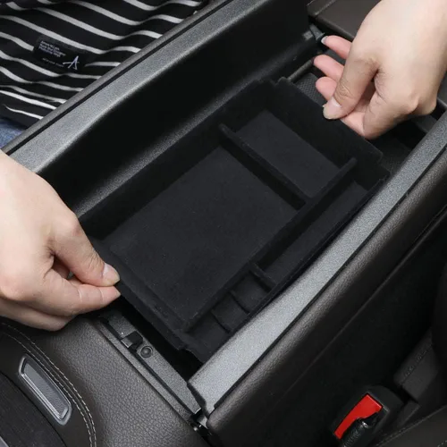 Vista 7 de Bandeja organizadora de consola central flocada, caja de almacenamiento oculta para Mercedes Benz GLE350 W167 GLE Coupe C167 53 400 GLS450 X167 580