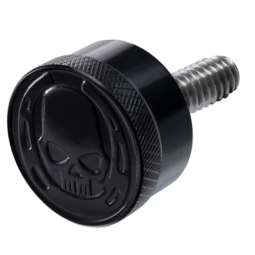 Vista 16 de Fenrir Kit de base de tornillo de asiento de liberación rápida personalizada de acero inoxidable 304 acabado negro para Harley Davidson 1997-ahora
