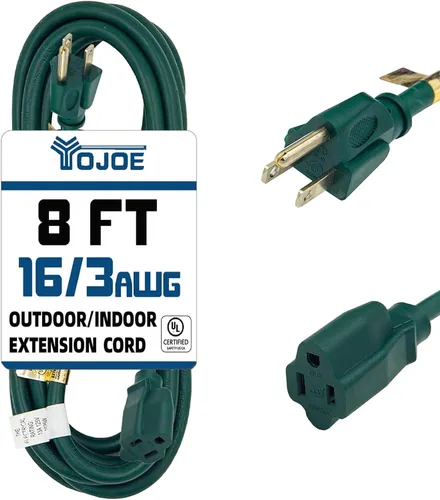 Vista 58 de YOJOE Cable de Extensión, Cable de Alimentación de 3 Clavijas 13A Resistente a la Intemperie, Cable de Extensión Marrón de Servicio Pesado Calibre