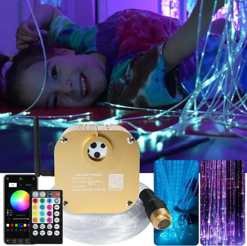 Vista 10 de AKEPO Luces sensoriales de fibra óptica para sala sensorial de autismo para niños, 10 W RGBW parpadeo+respuesta musical+control de aplicación