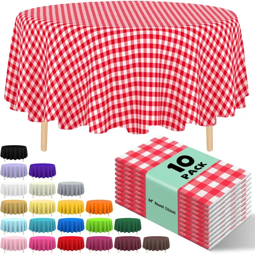 Vista 47 de Paquete de 10 manteles desechables de plástico premium de 54 x 108 pulgadas, mantel rectangular para mesa, para cumpleaños, bodas, Navidad, Beige