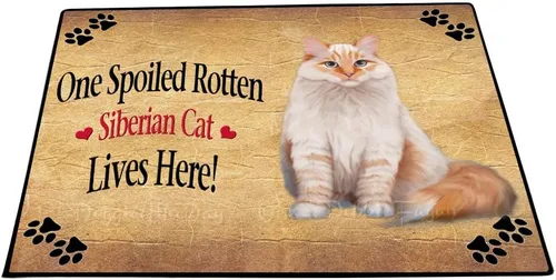 Vista 16 de Doggie of the Day Siberian Cats Floor Mat - 4th of July Independence Day - Best Dog Doormat - Protector Decor - Unique Portrait Art - Premium