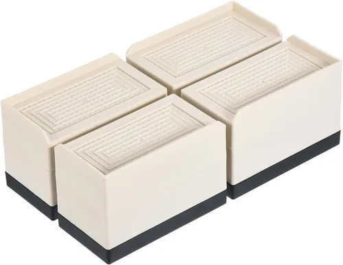 Vista 11 de uxcell Elevadores de muebles de 1.5 pulgadas, 4 piezas de elevadores cuadrados ajustables para sofá para extensor, para cama, escritorio, sofá, Beige