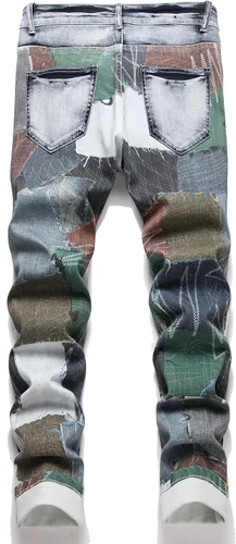 Vista 185 de Enrica Pantalones vaqueros estampados casuales para hombre