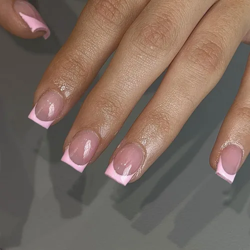 Vista 20 de 30 Uñas Postizas de Punta Francesa Negra a Presión, Uñas de Almendra Cortas para Presionar, Uñas Postizas Cortas en Forma de Almendra, Uñas