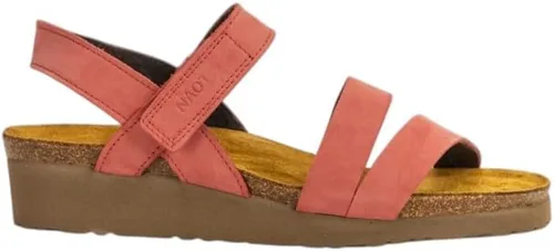 Vista 9 de Naot Kayla sandalia con taco de cuña para mujer Piel de lagarto beige