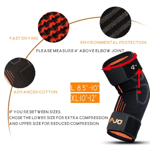 Vista 3 de Manga de compresión para codo para levantamiento de pesas, coderas de golfistas para tendinitis y coderas de tenis para hombres y mujeres, correa