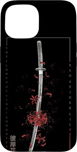 Vista 6 de Higanbana o Spider Lily con anime Samurai Sword - Carcasa estética para iPhone 17