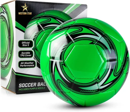 Vista 7 de Western Star Balón de fútbol Helix- Tamaño 3 4 5 – Pelotas de fútbol oficiales de grado de partido – Diseño atractivo y duradero