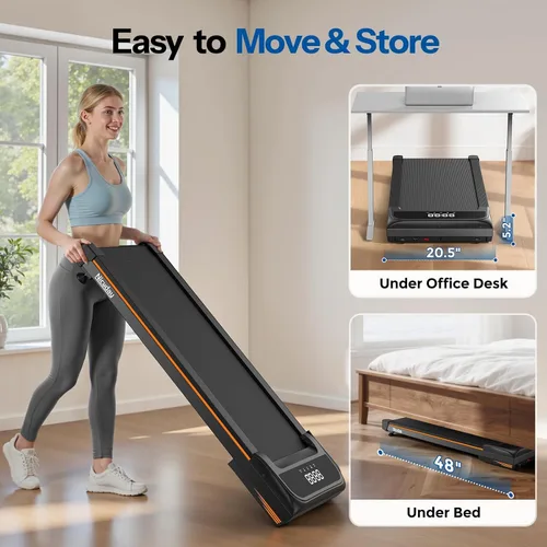 Vista 4 de Niceday Walking Pad Under Desk with 10% 9-Level Auto Incline, 3HP Super Quiet Under Desk Treadmill for Home Office, Compact Treadmills for Home