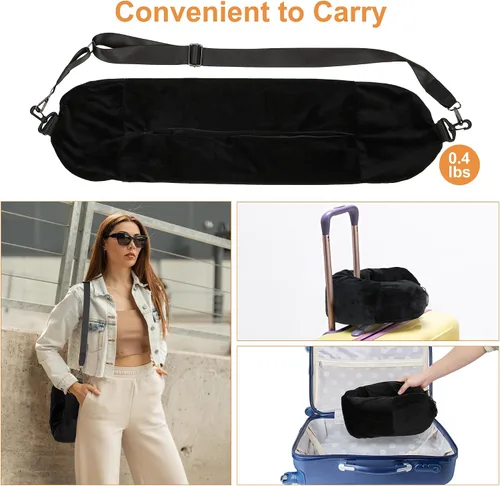 Vista 4 de Almohada de cuello de viaje rellenable con ropa, almohada cervical suave para dormir, almohada rellena para viajes, avión y hogar, lavable