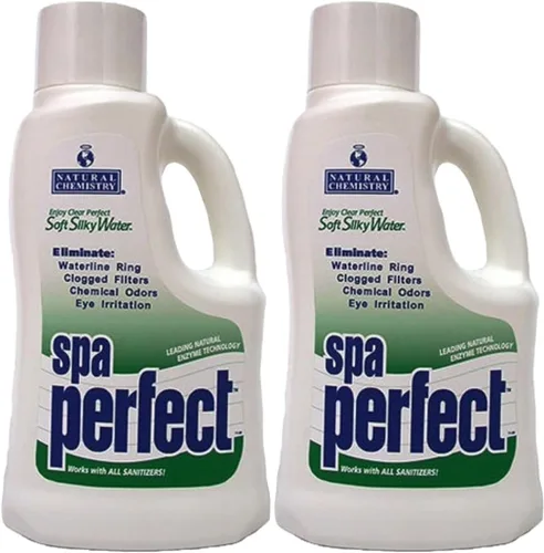 Vista 9 de Natural Chemistry Spa Perfect, 1 litro, hace que el agua se sienta suave y sedosa, elimina el anillo de la línea de flotación, los filtros