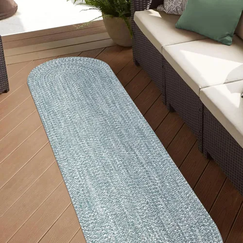 Vista 66 de Superior Alfombra de área grande para interiores y exteriores, reversible, trenzada, decoración del piso del hogar para sala de estar, cocina