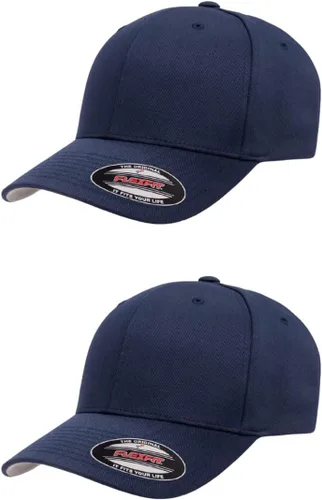 Vista 45 de Gorra de béisbol Flexfit Wooly Combed Premium de 6 paneles estructurada Ajuste elástico Paquete al por mayor disponible Negro