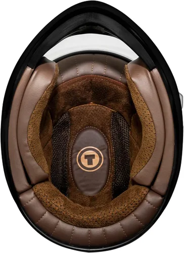 Vista 5 de Casco Torc T-9 Retro de Cara Completa Deep Stage Escenario profundo negro brillante