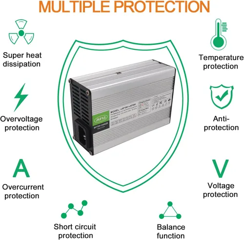 Vista 4 de 42V 6A Lithium Battery Charger for 10S 36V Lithium Battery Smart Battery Charger with 3pin XLR Plug
