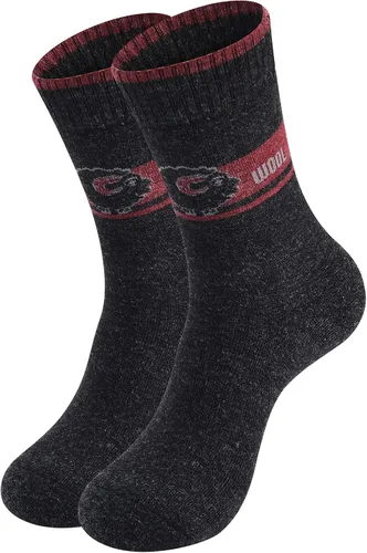 Vista 4 de NinetoFiveLife Paquete de 4 calcetines de lana gruesa para invierno, calcetines de senderismo para mujer, calcetines de punto para recreación al