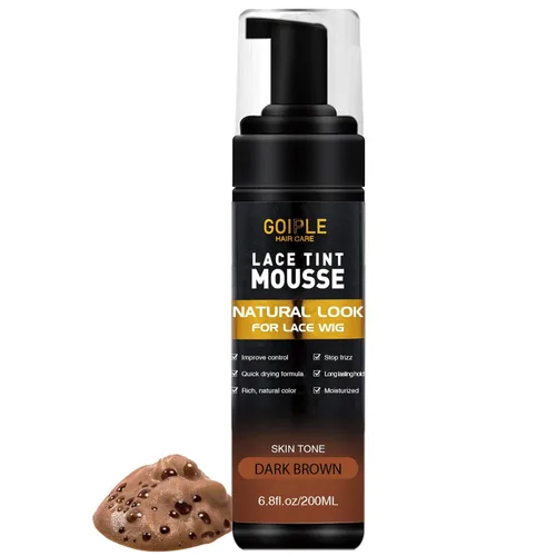 Vista 11 de Mousse de Tinte para Encaje de Pelo Fundido, 6.8 fl oz Mousse de Tinte para Encaje para Mujeres, Pelucas de Encaje, Toupees y Piezas de Cabello