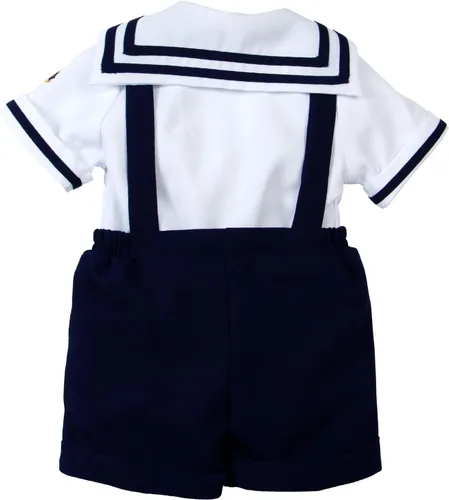 Vista 2 de Conjunto de traje de marinero náutico con sombrero, para niños pequeños