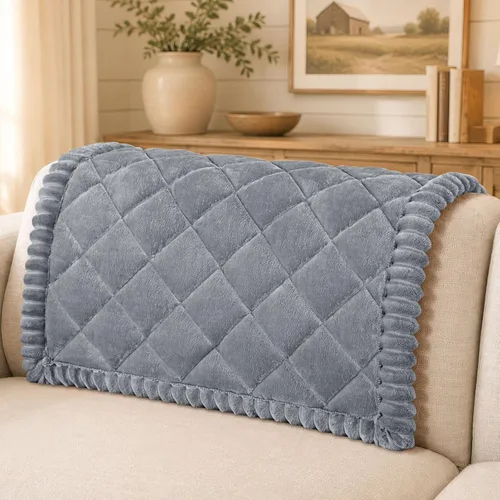 Vista 47 de Smiry Couch Cover for Dogs, Non Slip Washable Pet Sofa Protector for Large Dogs, Cats, Fuzzy Plush Sofa Covers Backrest & Armrest, Against Fur, Dirt