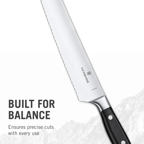 Vista 6 de Victorinox Grand Maitre - Cuchillo para pan y pastelería (10.25 pulgadas, hoja dentada forjada, mango negro)