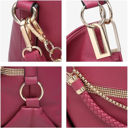 Vista 5 de Dasein Purses for Women Vegan Leather Handbags Rhinestones Hobo Bags Tote Purse Shoulder Bag Ladies Handbag