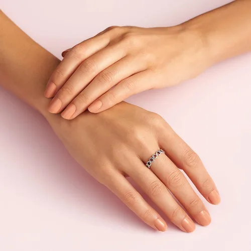 Vista 5 de PANDORA Joyería - Anillo de banda infinita simple - Regalo para ella - Plata de ley, Metal
