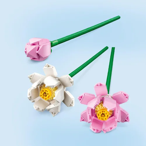 Vista 4 de LEGO Flor de loto – Juguete de construcción para niños, niñas y niños, a partir de 8 años – Flores de loto artificiales para decoración y exhibición