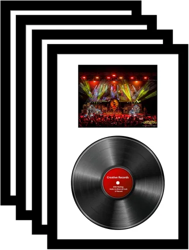 Vista 7 de Creative Picture Frames Marco de concierto de fotos de 8 "x 10" con pantallas de estera negra 33 vinilo LP