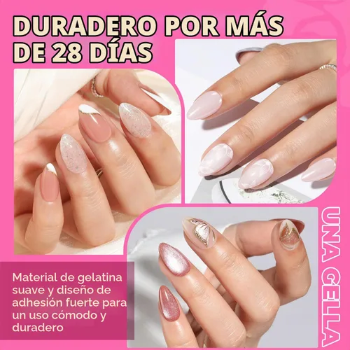 Vista 3 de UNA GELLA Puntas de uñas cortas de almendra: 504 PCS uñas postizas cortas, puntas de uñas de gel a presión suave, forma de almendra preformada A1