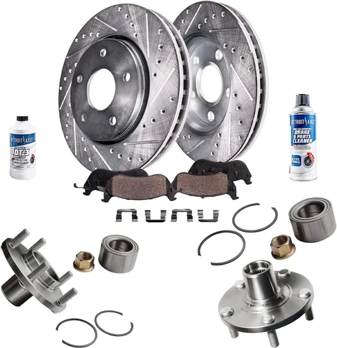 Vista 41 de Detroit Axle - 4 rotores de freno para Chevrolet Cruze 2014 2015 [modelos de motores de gas] Rotores de freno de disco perforados y ranurados