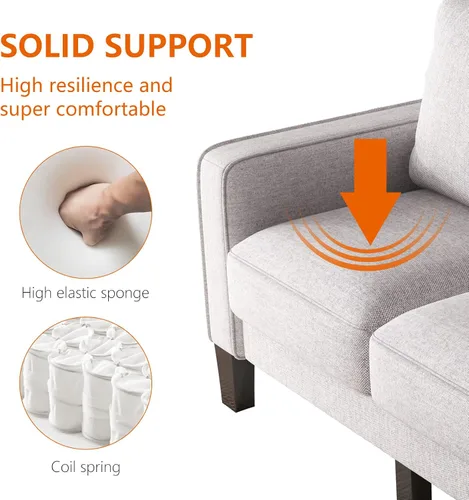 Vista 5 de Harper & Bright Designs Sofá de almacenamiento de 3 asientos, moderno sofá tapizado cómodo con almacenamiento oculto y patas de madera para espacio