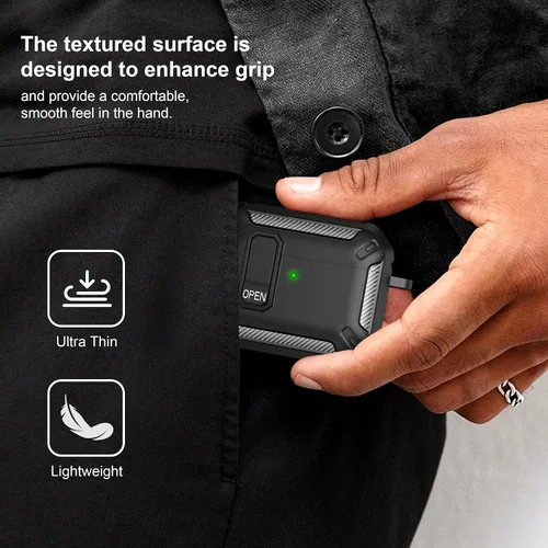 Vista 5 de RFUNGUANGO Funda protectora para AirPods Pro de 3ª generación con kit de limpieza, funda rígida militar con bloqueo para AirPod Pro 3ª