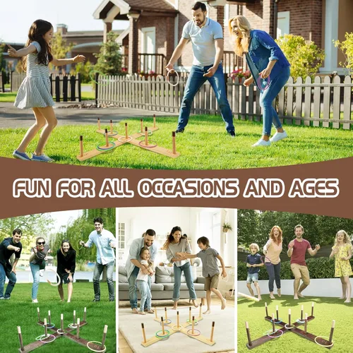 Vista 6 de Westant Juego de lanzamiento de anillos al aire libre – Juegos extra grandes para exteriores de 33 pulgadas para adultos y familia, juegos gigantes