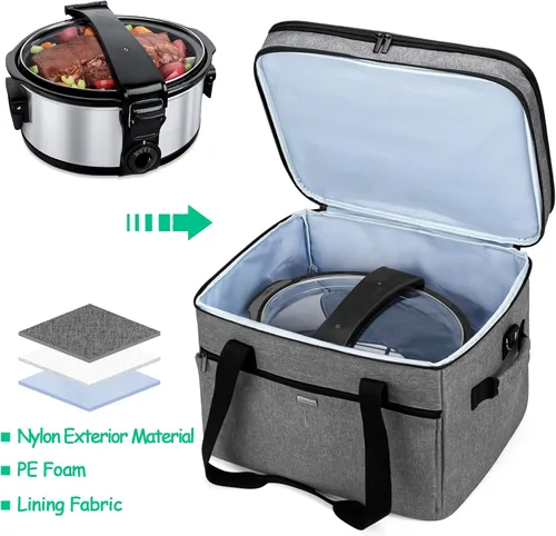 Vista 2 de Yarwo Bolsa de cocción lenta compatible con Crock-Pot/Hamilton Beach 8-10 Negro