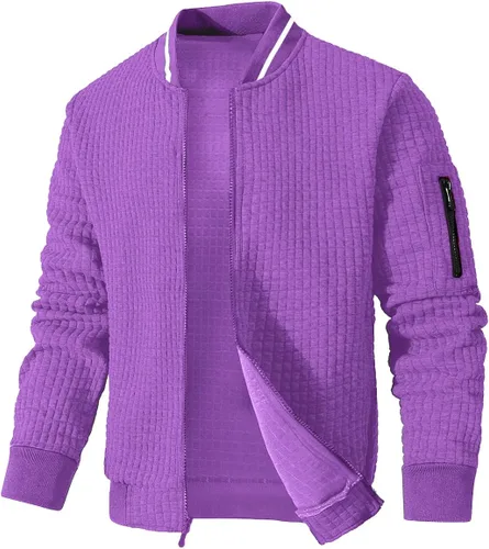 Vista 18 de Chaqueta ligera para hombre, chaqueta bomber casual, chaqueta universitaria
