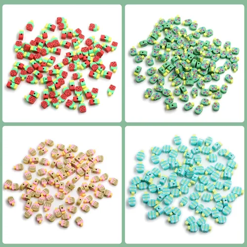 Vista 45 de 100 piezas de cuentas de arcilla polimérica Heishi espaciadoras mixtas, suministros para hacer pulseras, pendientes, collares de bricolaje, Bandera