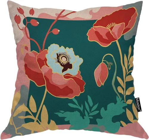 Vista 18 de Moslion Funda de almohada decorativa de perezoso con auriculares, funda de almohada cuadrada de lino y algodón de 18 x 18 pulgadas para sofá cama