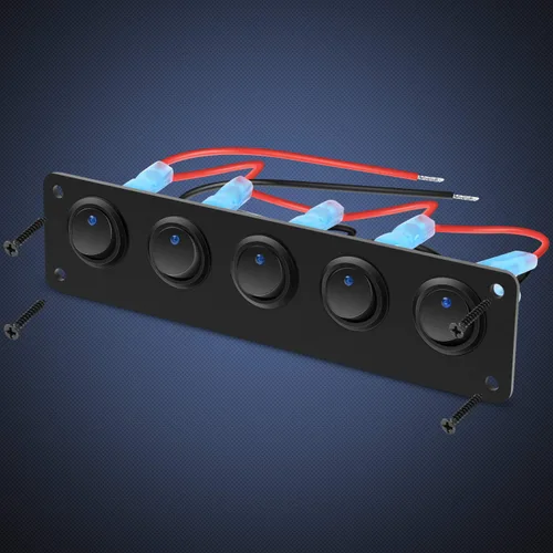 Vista 8 de Nilight Panel interruptor basculante de 5 bandas con 3 pines, resistente al agua, interruptores de palanca de encendido/apagado para automóvil